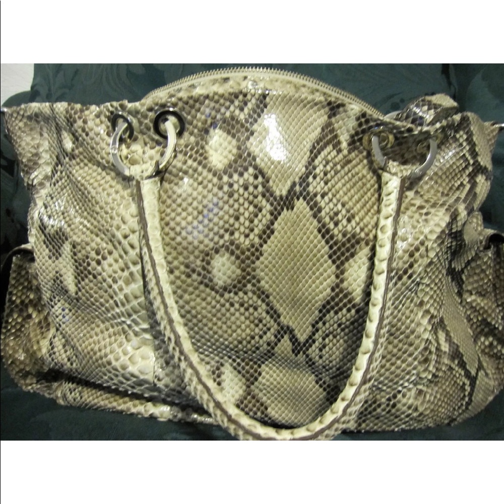 Menotti python snakeskin handbag